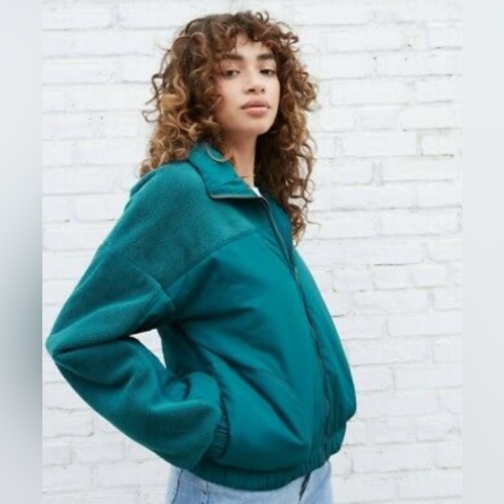 Wild Fable Women’s Vintage style Zip-Up Fleece Bomber Jacket Sz Medium